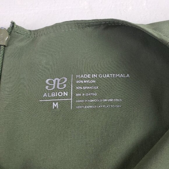 Albion Going Places Drawstring Dress Women Medium Green Cap Sleeve Pockets Nylon - Picture 10 of 12